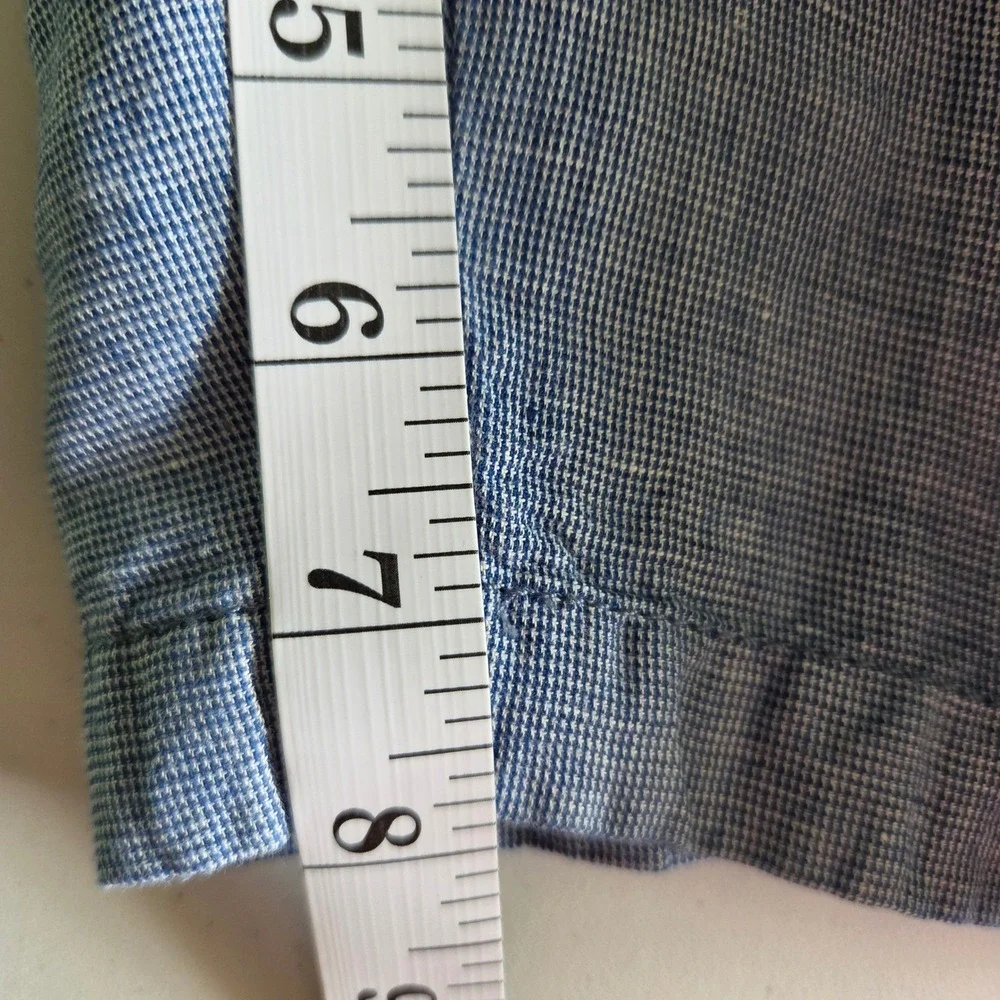 Peter Millar Mens Blue Micro Check Flat Front Shorts Size 40 Resort‎ Coastal